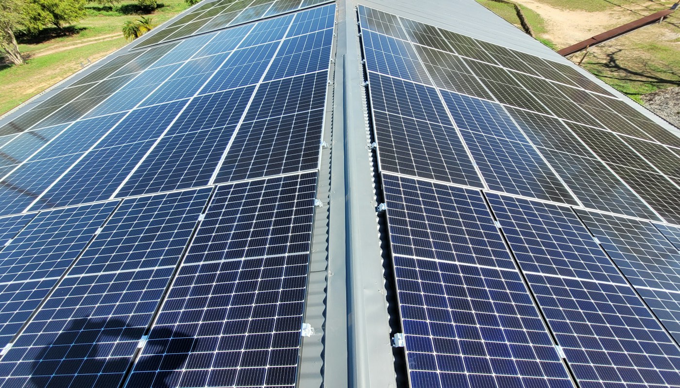 Solar panels generating clean electricity